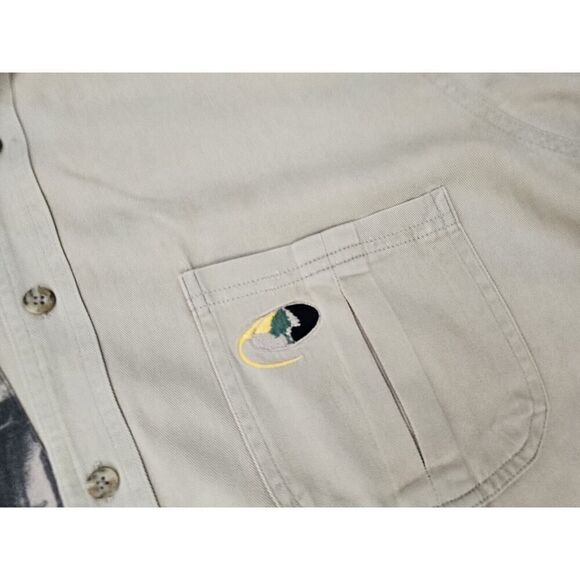 Mossy Oak Button Down Hunting Shirt Beige Men's Size Large Long Sleeve - Picture 8 of 16